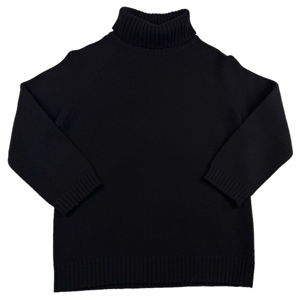 Lauren Ralph Lauren Merino Wool Cashmere Angora Turtleneck Sweater M Black Y2K